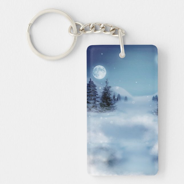 Porte-clefs Wonderland d'hiver de nuit (Devant)