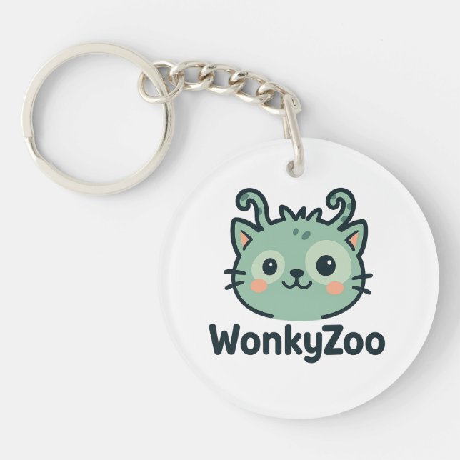Porte-clefs Wonky Zoo Chat Porte - clé acrylique (Devant)