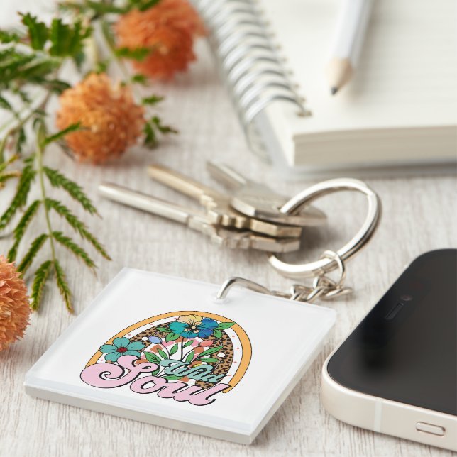 Porte-clefs Wordart d'âme sauvage (Devant Droit)