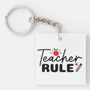 Porte-clefs Wordart de la règle d'enseignant
