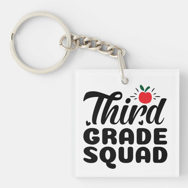 Porte-clefs Wordart de la troisième classe (Devant)