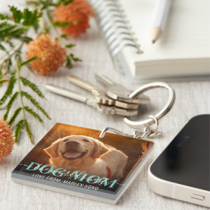 Porte-clefs World Best Dog Mom 2 Photo