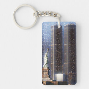 Porte-clefs World Trade Center tours jumelles stylisées