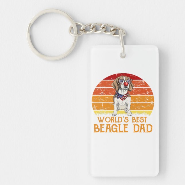 Porte-clefs Worlds Best Beagle Dad Beagle Lover (Devant)