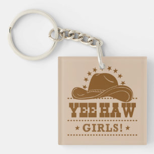 Porte-clefs Yee Haw Girls Cowgirl Design Casquette
