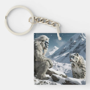 Porte-clefs Yeti et le léopard des neiges