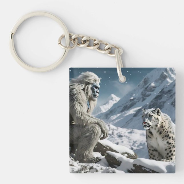 Porte-clefs Yeti et le léopard des neiges (Devant)