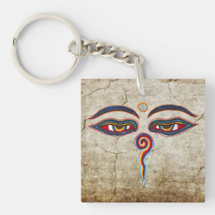 Porte-clefs Yeux De Bouddha / Augen der Weisheit antique