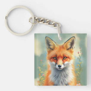 Porte-clefs Yeux saisissants d'un renard roux rusé  