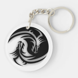Porte-clefs Yin and Yang Asian Dragons