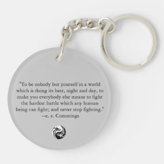 Porte-clefs Yin Yang avec la citation de Cummings de l'EE