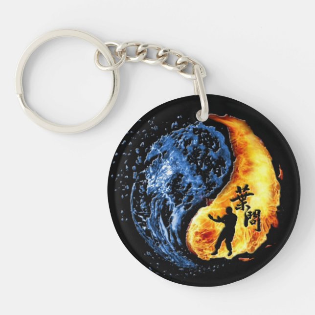 Porte-clefs Yin Yang - Wing Chun "Kung Fu" Ip Man Linage (Devant)