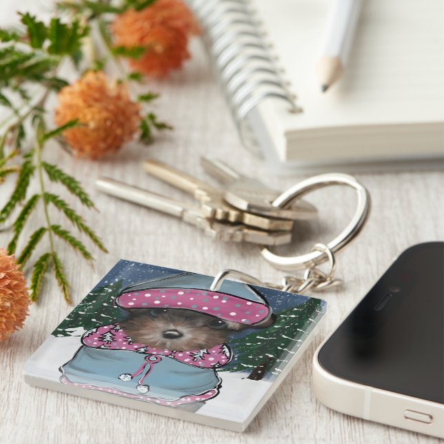 Porte-clefs Yorkie Poo (Devant Droit)