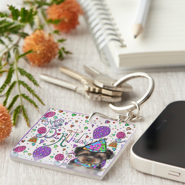 Porte-clefs Yorkie Poo (Devant Droit)