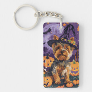 Porte-clefs Yorkshire Terrier Chien Halloween sorcière et Citr