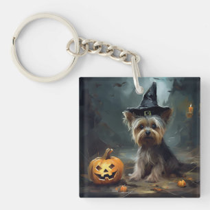 Porte-clefs Yorkshire Terrier Citrouilles Halloween effrayant