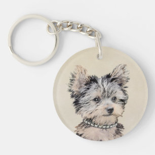 Porte-clefs Yorkshire Terrier Puppy Peinture originale Chien
