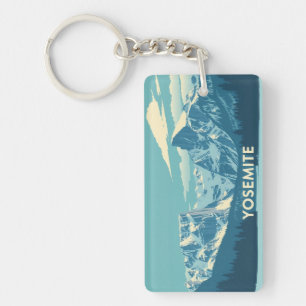Porte-clefs Yosemite Hiver Rétro : Half Dome & Pics enneigés