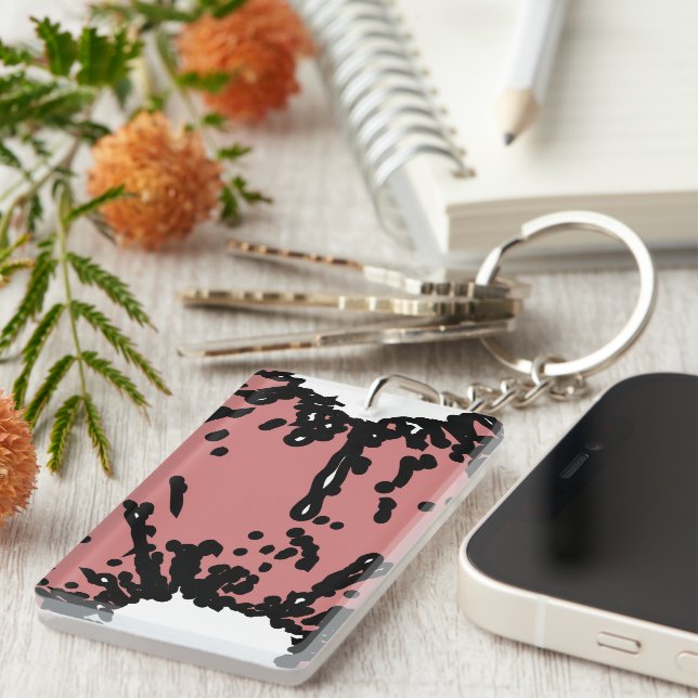 Porte-clefs Your Taste, Your Power – Abstract Mauve & Black  (Devant droit)