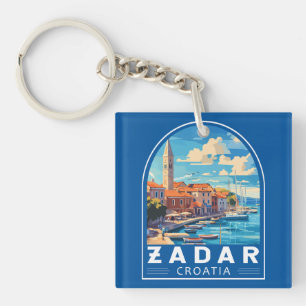 Porte-clefs Zadar Croatie Emblem d'art de voyage