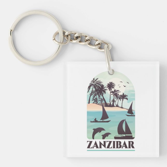 Porte-clefs Zanzibar Afrique Vintage (Devant)
