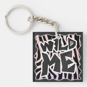 Porte-clefs Zebra Black and Pink Wild me