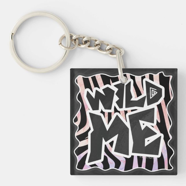 Porte-clefs Zebra Black and Pink Wild me (Devant)