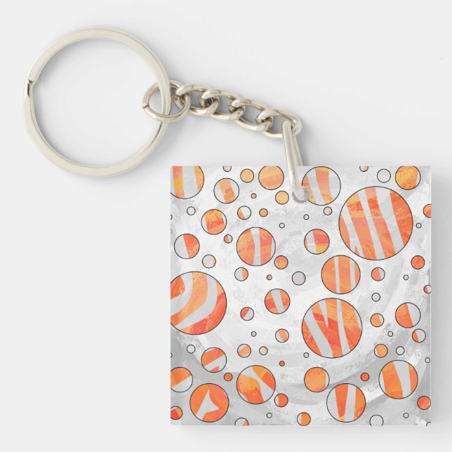 Porte-clefs Zebra Orange et White Polka Dot (Devant)