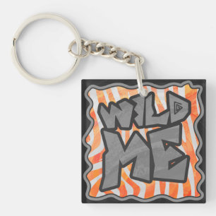 Porte-clefs Zebra Orange et White Wild Me