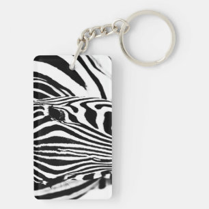 Porte-clefs Zebra portrait noir et blanc