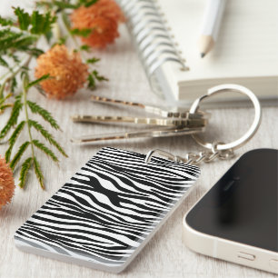 Porte-clefs Zebra Print, Zebra Stripes, Noir Et Blanc