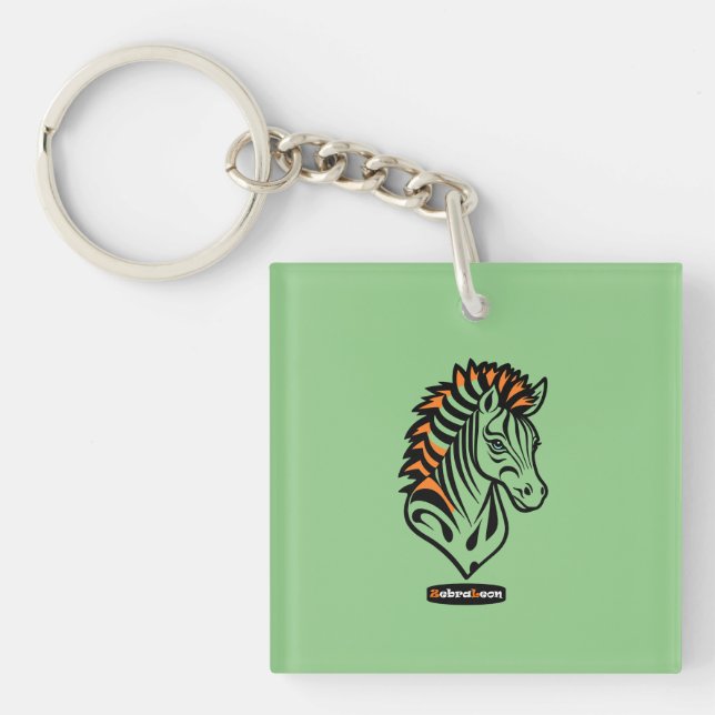 Porte-clefs ZebraLeon adaptatif - illustration avec texte (Devant)