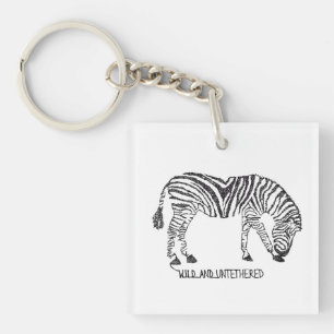 Porte-clefs Zèbre composé de Scribbles Noirs