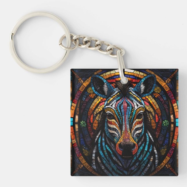 Porte-clefs Zèbre de la mosaïque (Devant)
