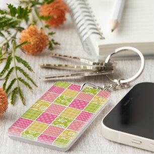 Porte-clefs Zigzag, Chevron, Pois, En vichy, Patchwork