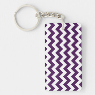Porte-clefs Zigzag violet et blanc