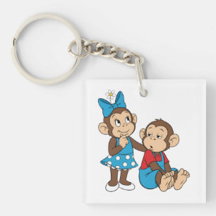 Porte-clefs Zina et Mimo : Amour et indifférence