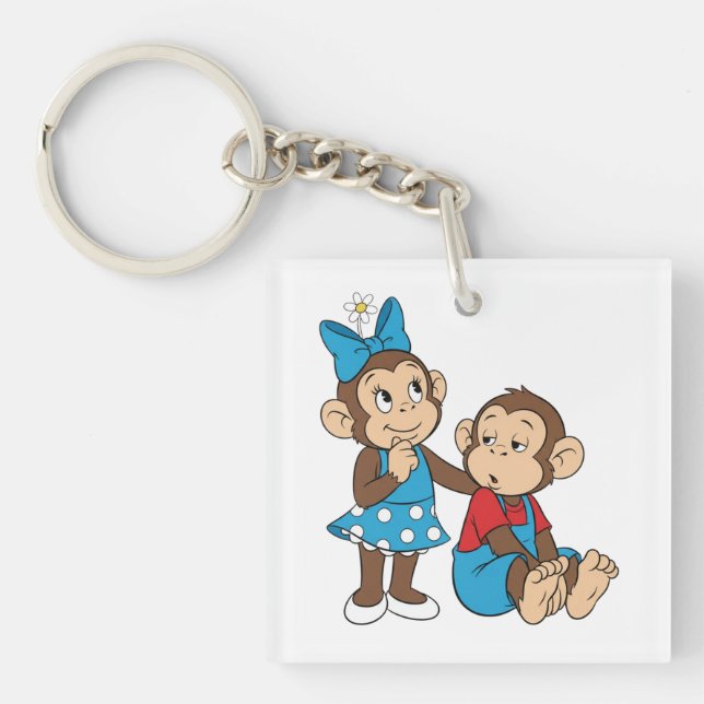 Porte-clefs Zina et Mimo : Amour et indifférence (Devant)