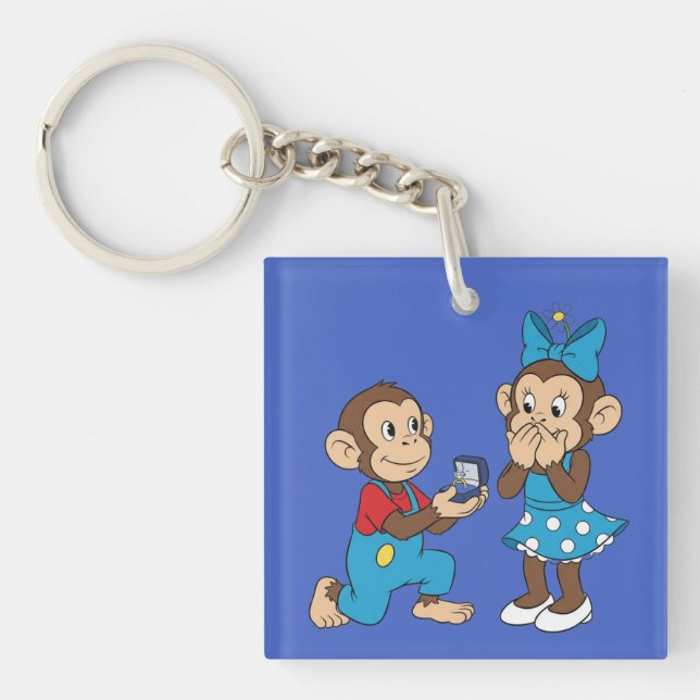 Porte-clefs Zina et Mimo et la demande en mariage (Devant)