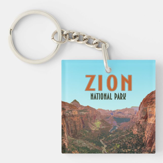 Porte-clefs Zion National Park Utah Vintage (Devant)