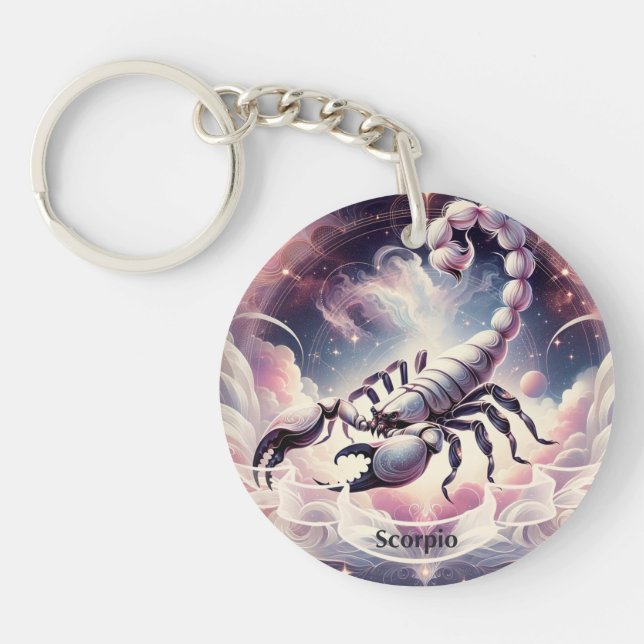 Porte-clefs Zodiaque céleste cosmique Scorpio (Devant)