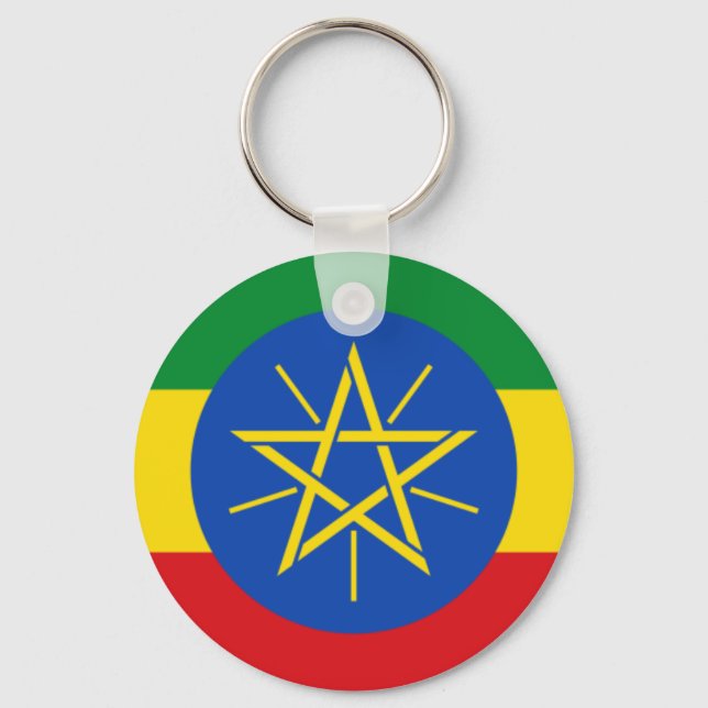 Porte-clés የ ኢ ት ዮ ጵ ያ ባ Porte - clé  du drapeau éthiopien ን (Recto)