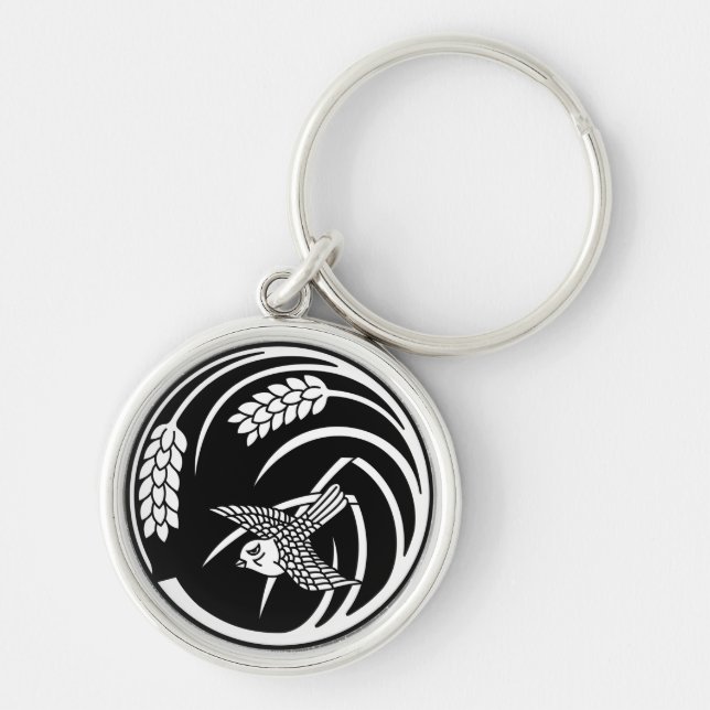 PORTE-CLÉS 一本稲の丸に雀 (Devant)