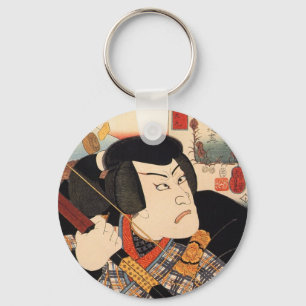 Porte-clés 歌 舞 伎 者, 国 acteur 芳 Kabuki, Kuniyoshi, Ukiyoe