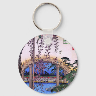 Porte-clés 藤 と 太 鼓 橋, 広 重 Wisteria et Pont Arché, Hiroshige