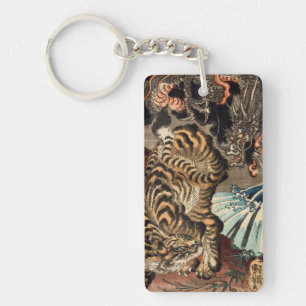 Porte-clés 龍 虎, 国 芳 Tiger & Dragon, Kuniyoshi, Ukiyo-e