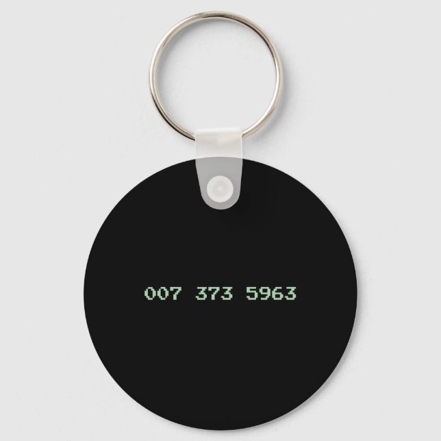 Porte-clés 007 373 5963 Video Game Code 1987 80's Retro Games (Recto)