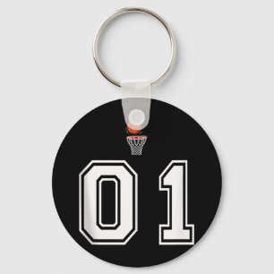 Porte-clés 01 Nombre Style de basket-ball Débardeur blanc Vin