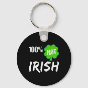 Porte-clés 0% Irlandais Trèfle Chanceux Bonne Fête St Patrick