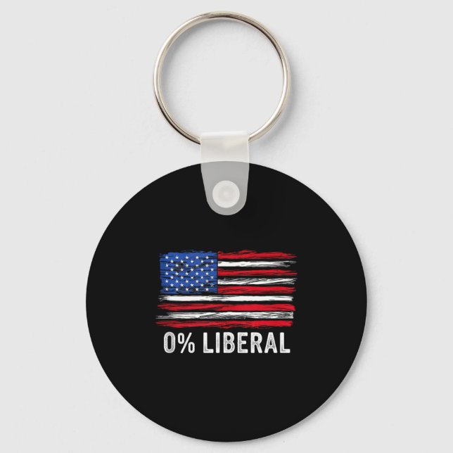 Porte-clés 0% Liberal Zero Percent Anti Liberal Republican Ta (Recto)
